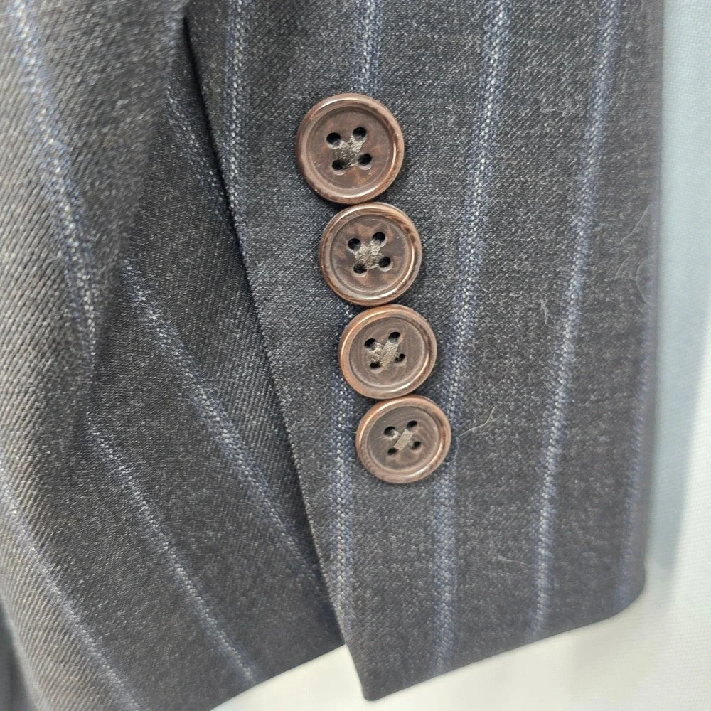 Canali Blazer Sport Coat Pinstripe Made‎ in Italy 100% Wool Bemberg Men Size 54